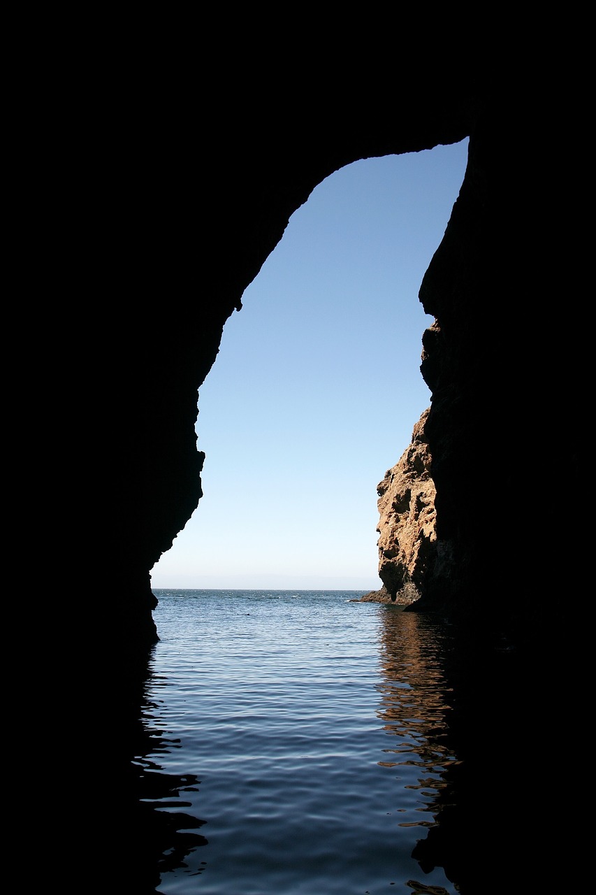 cave opening santa cruz island free photo