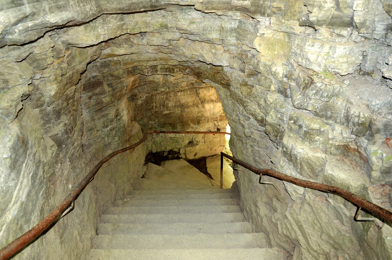 cave stairs underground free photo