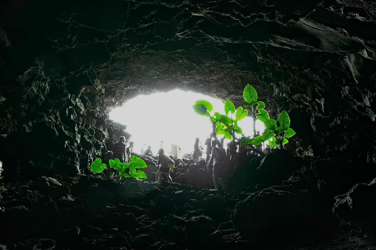 cave lanzarote dark free photo