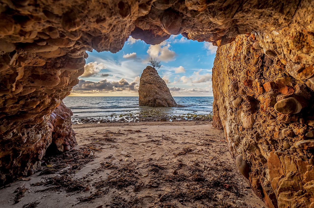 cave sea rock free photo