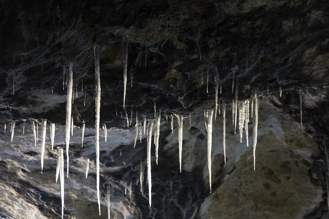 cave  ice  icicle free photo