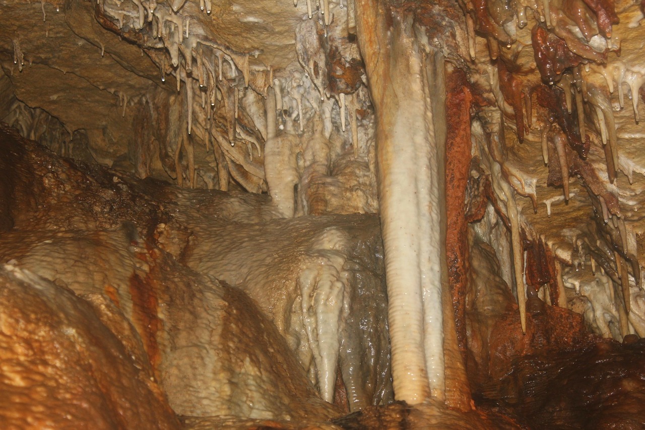 cave cavern columns free photo