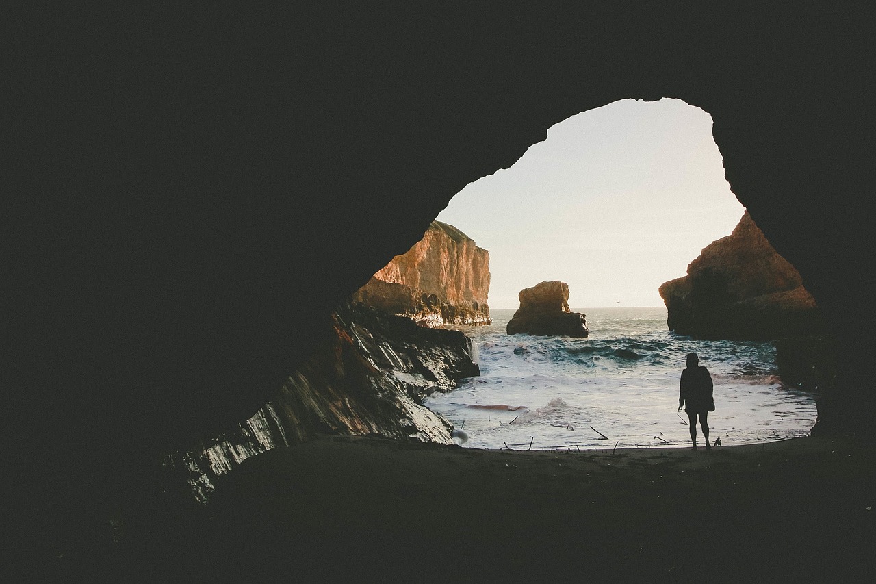 cave sea beach free photo