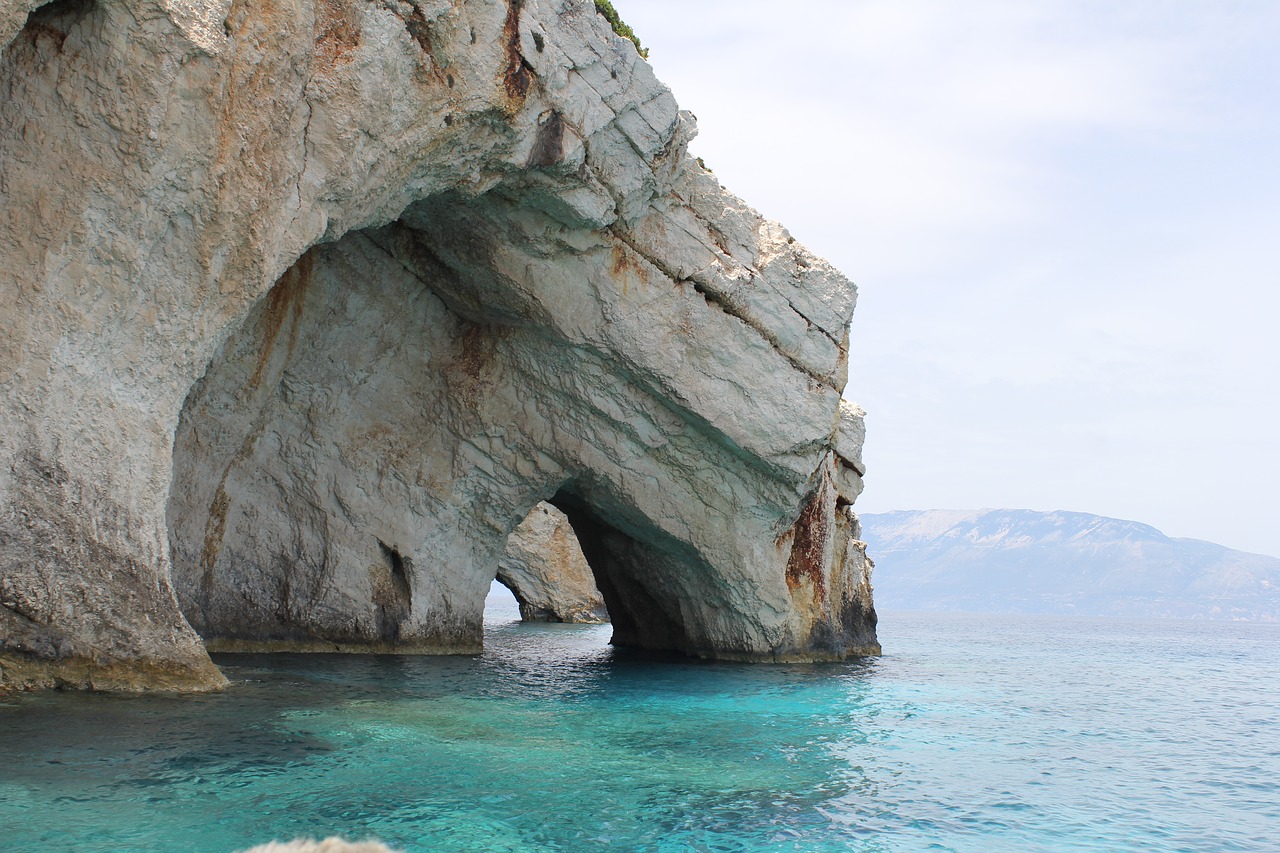 cave on the water zakynthos greece free photo