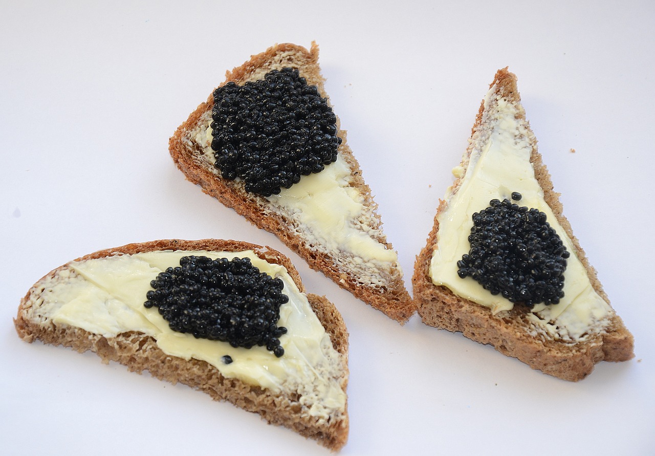 caviar black caviar a sandwich free photo