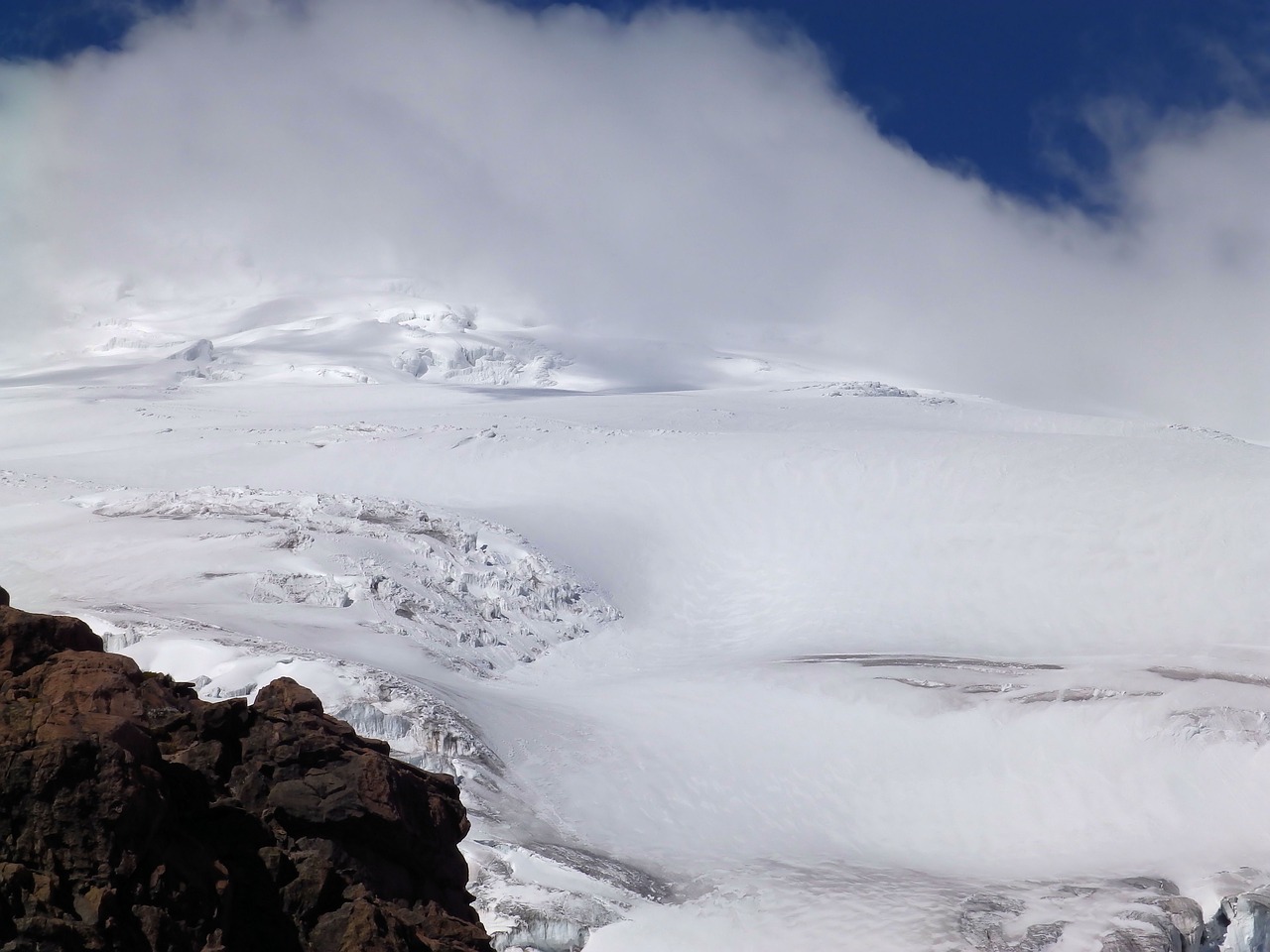 cayambe the glacier mountain free photo