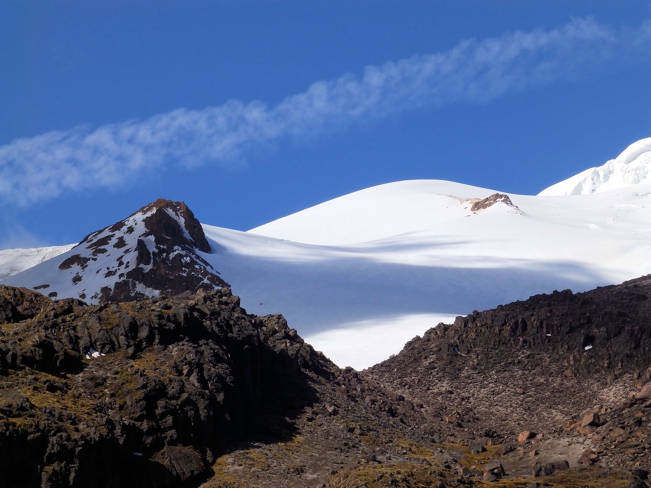 cayambe the glacier mountain free photo