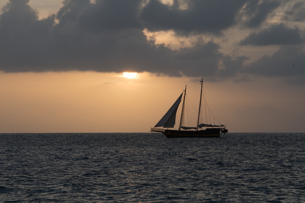 cayman island sunset sea free photo