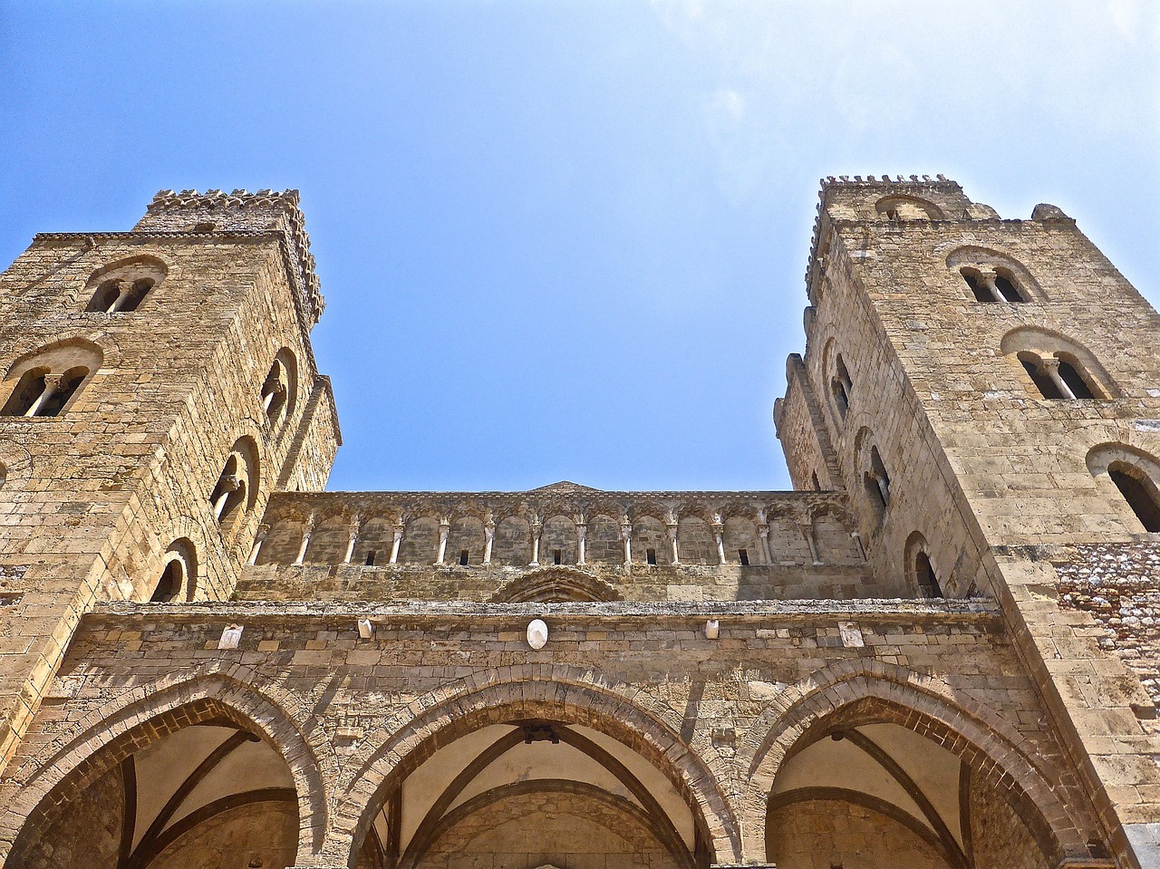 cefalu cathedral perspective free photo
