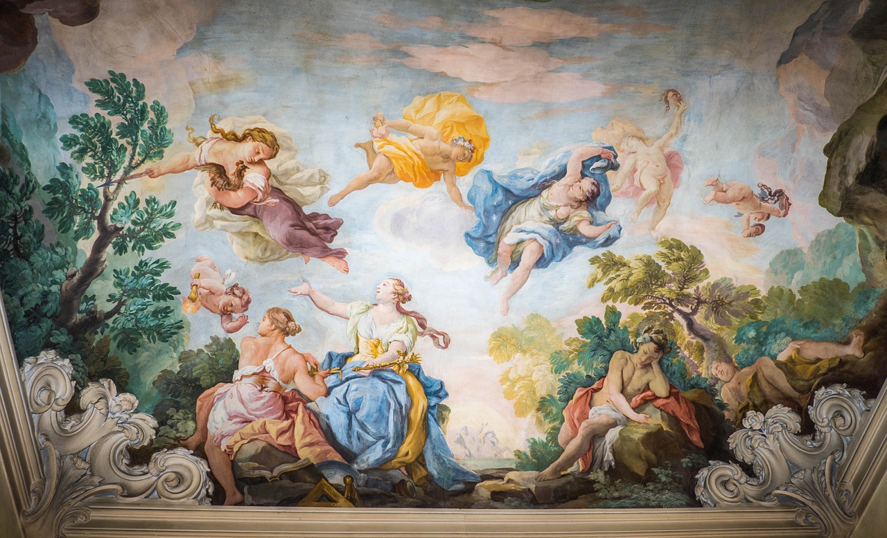 ceiling painting italy free photo