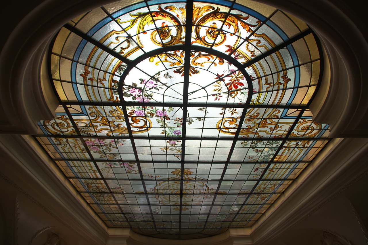 ceiling stained glass windows ceiling window free photo
