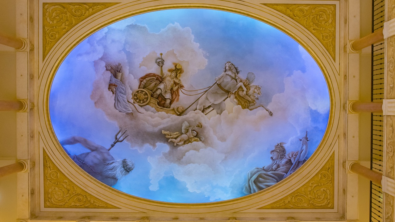 ceiling painting art free photo