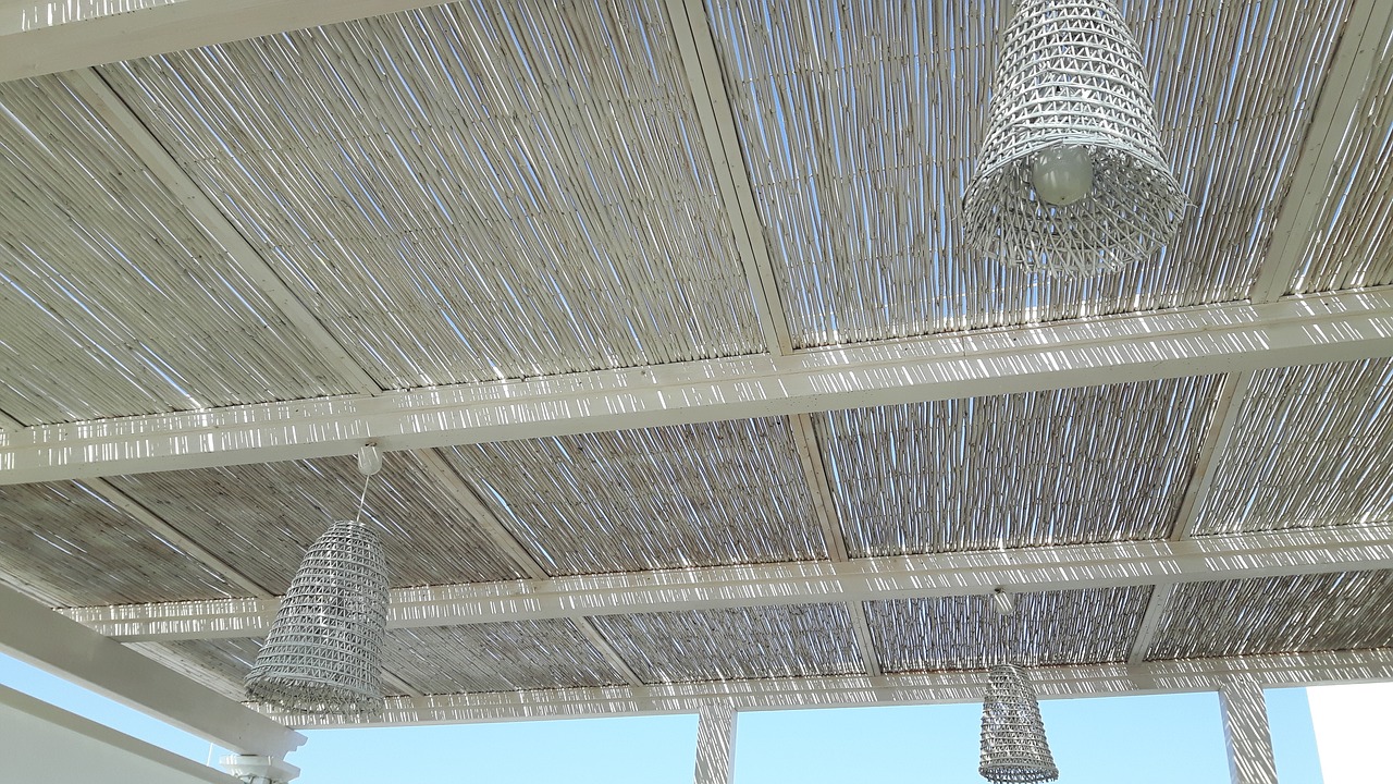 ceiling lights beach hut free photo