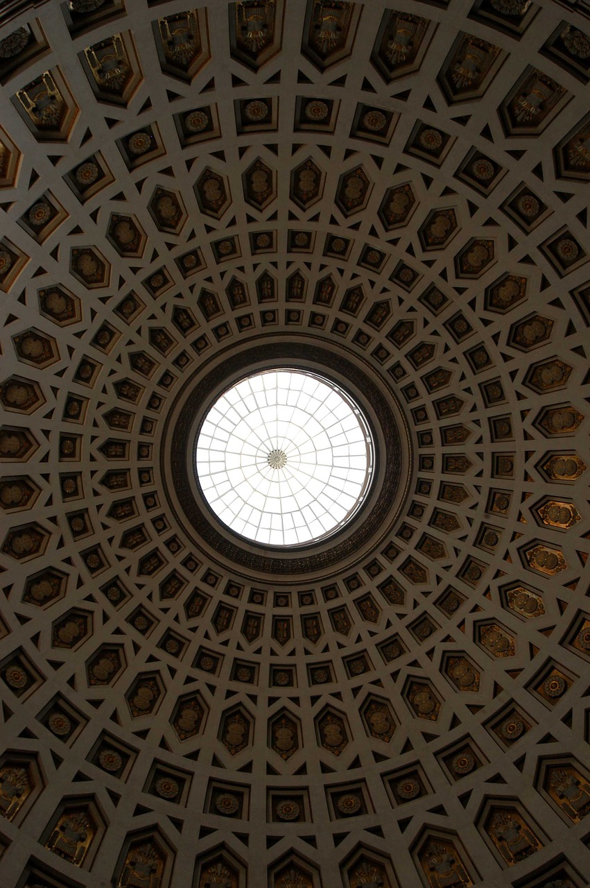 ceiling symmetry architecture free photo