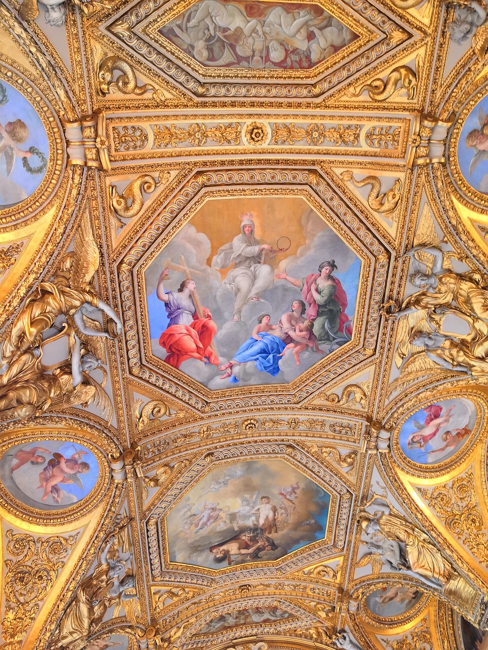 ceiling  louvre  paintings free photo
