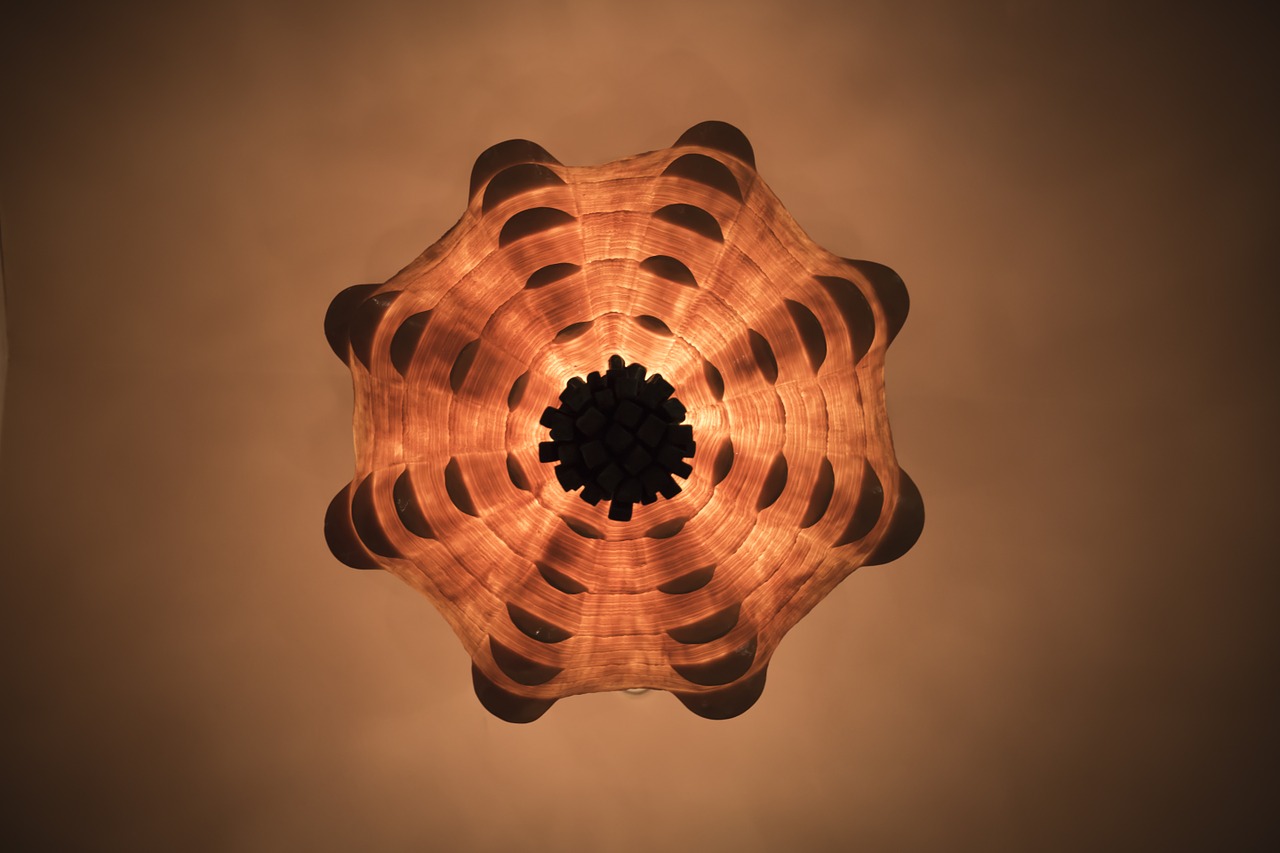 ceiling chandelier orange free photo