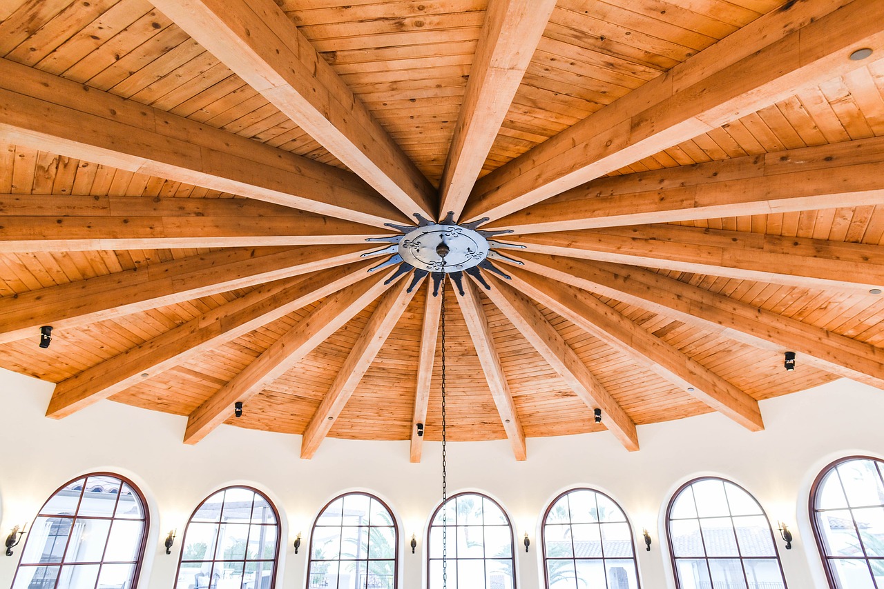 ceiling architecture wood free photo