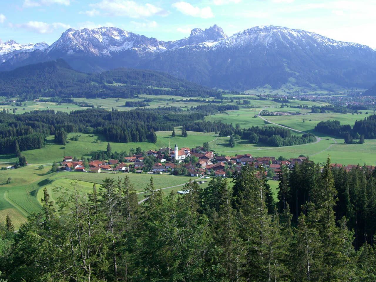 cell ostallgäu mountain panorama free photo