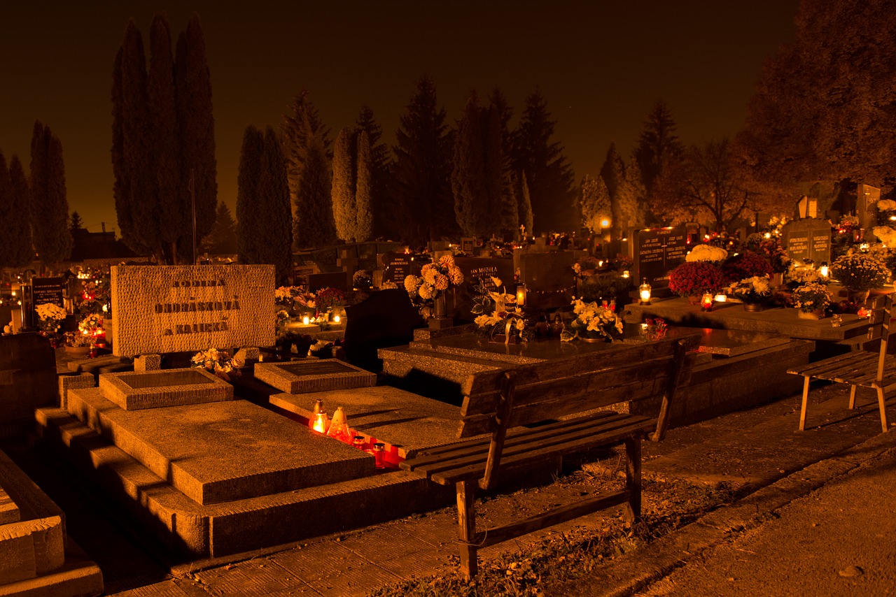 cemetery candles night free photo