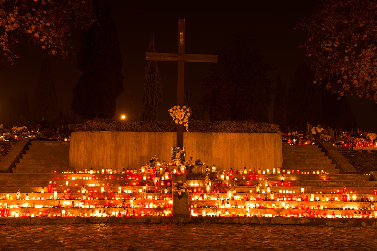 cemetery candles night free photo