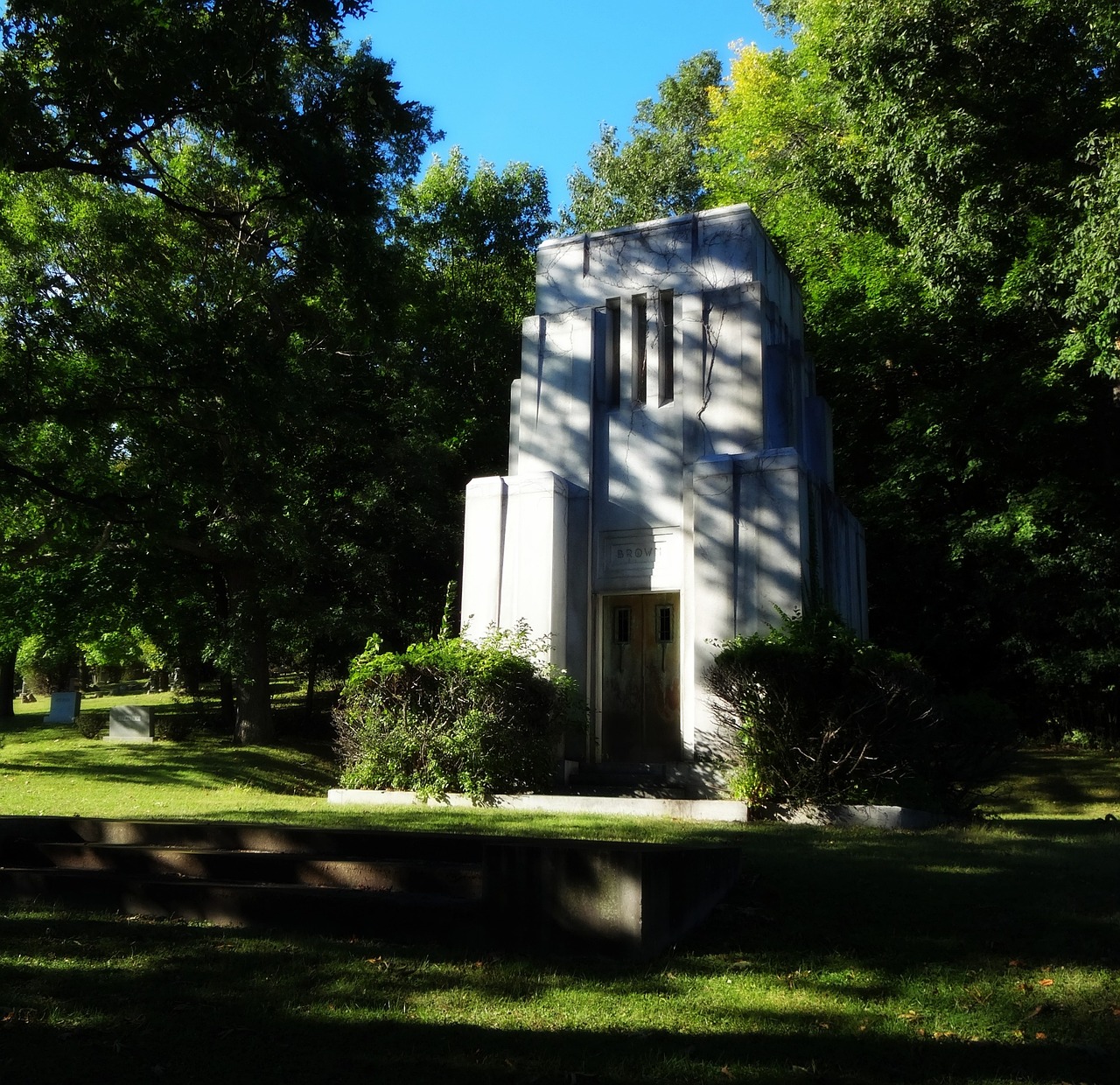 cemetery art deco mausoleum free photo