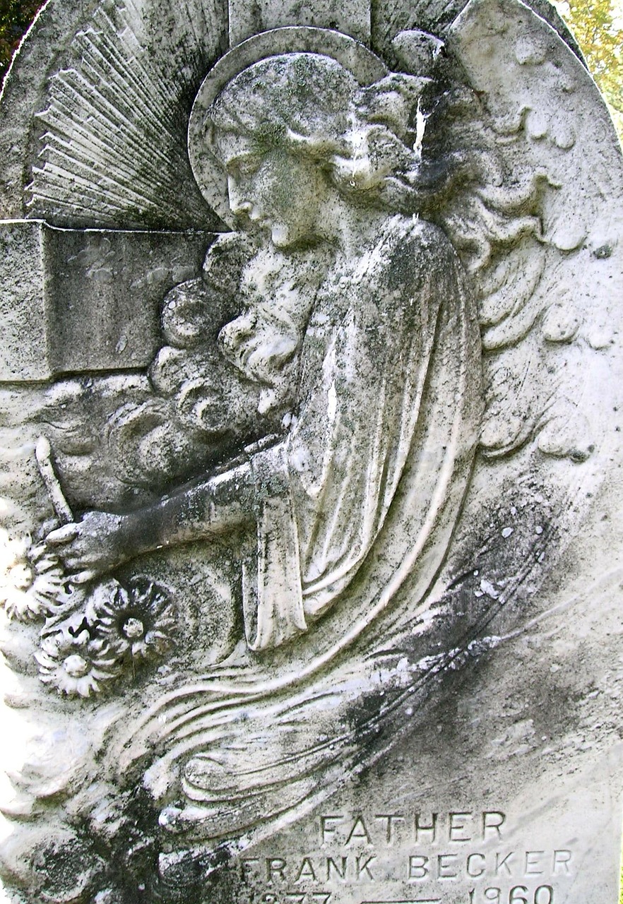 cemetery engraved headstone angel free photo