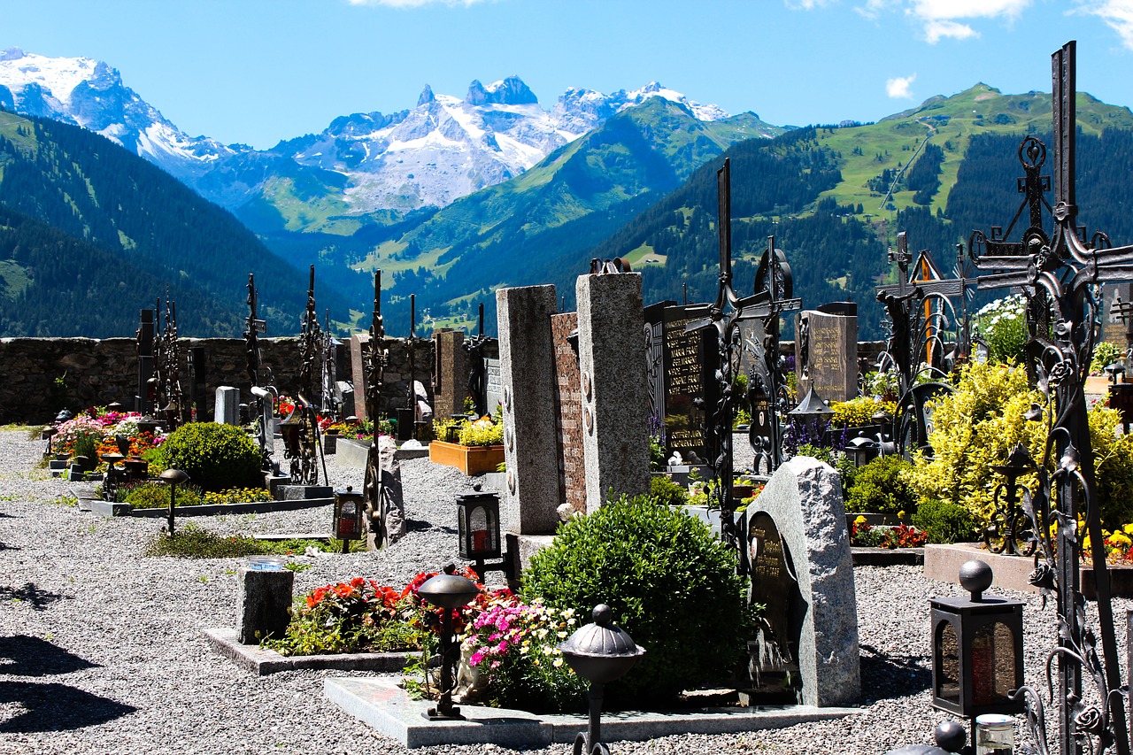 cemetery landscape graves free photo