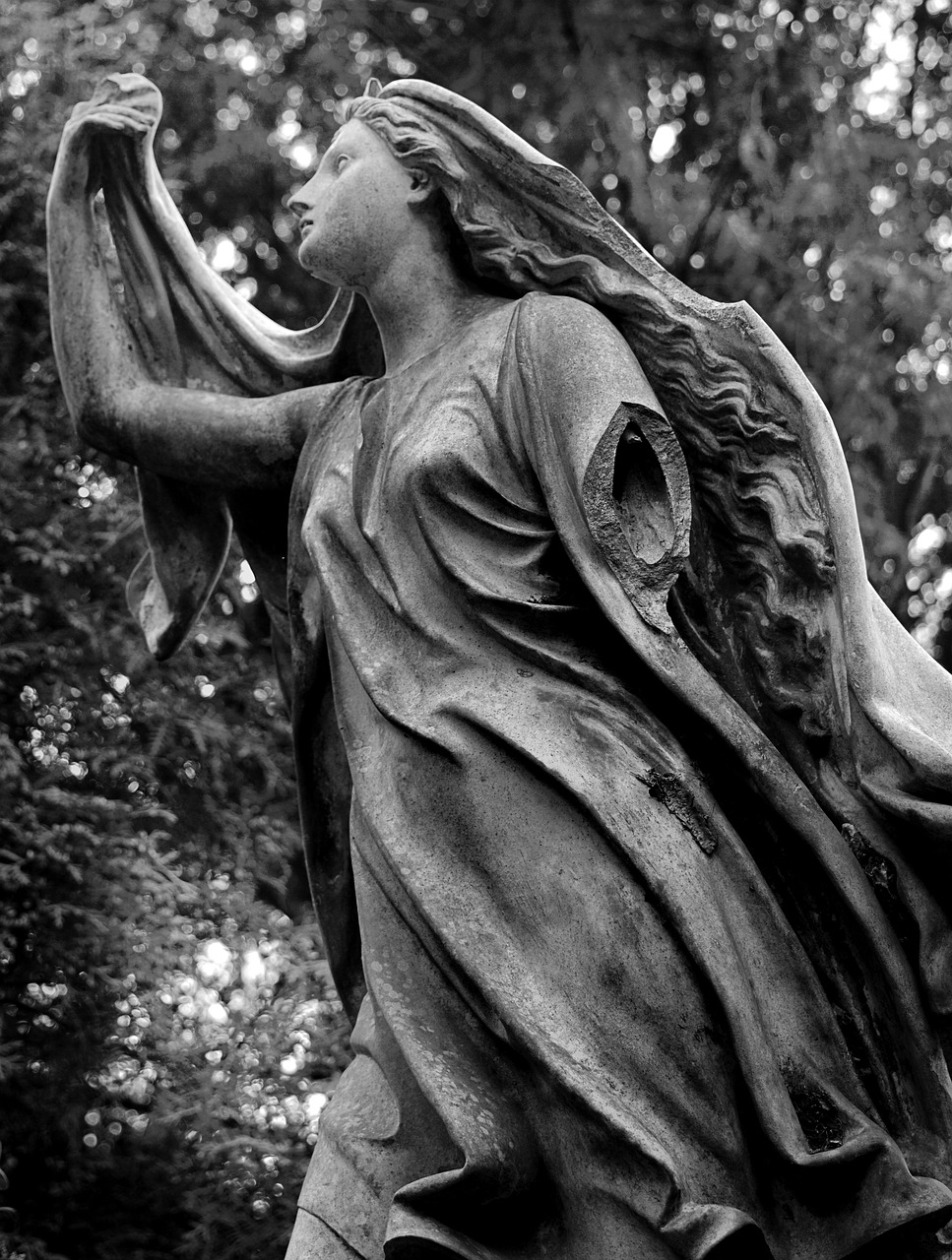 cemetery black white broken free photo