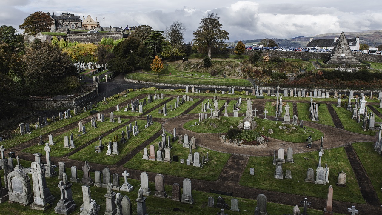 cemetery castle cloudy day free photo