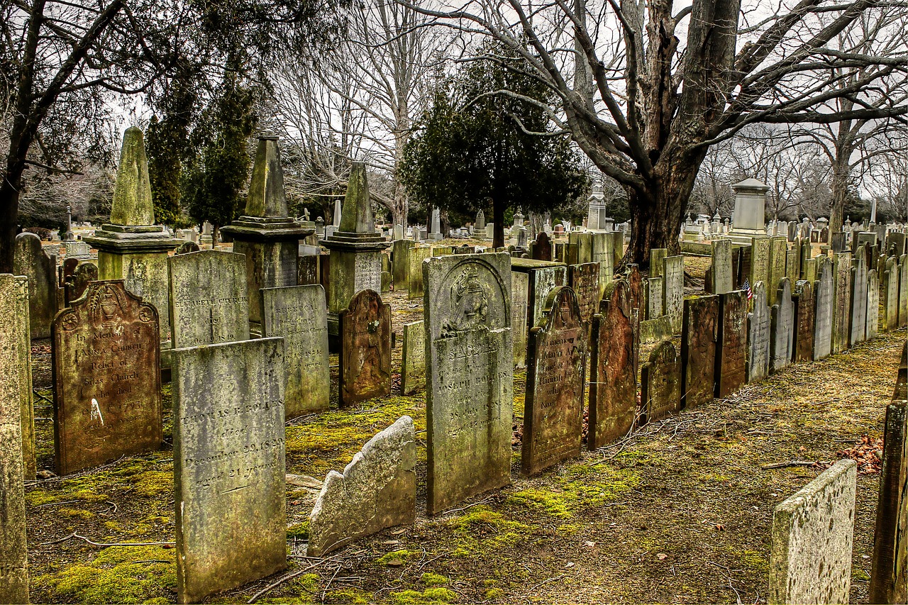 cemetery tombstones graves free photo