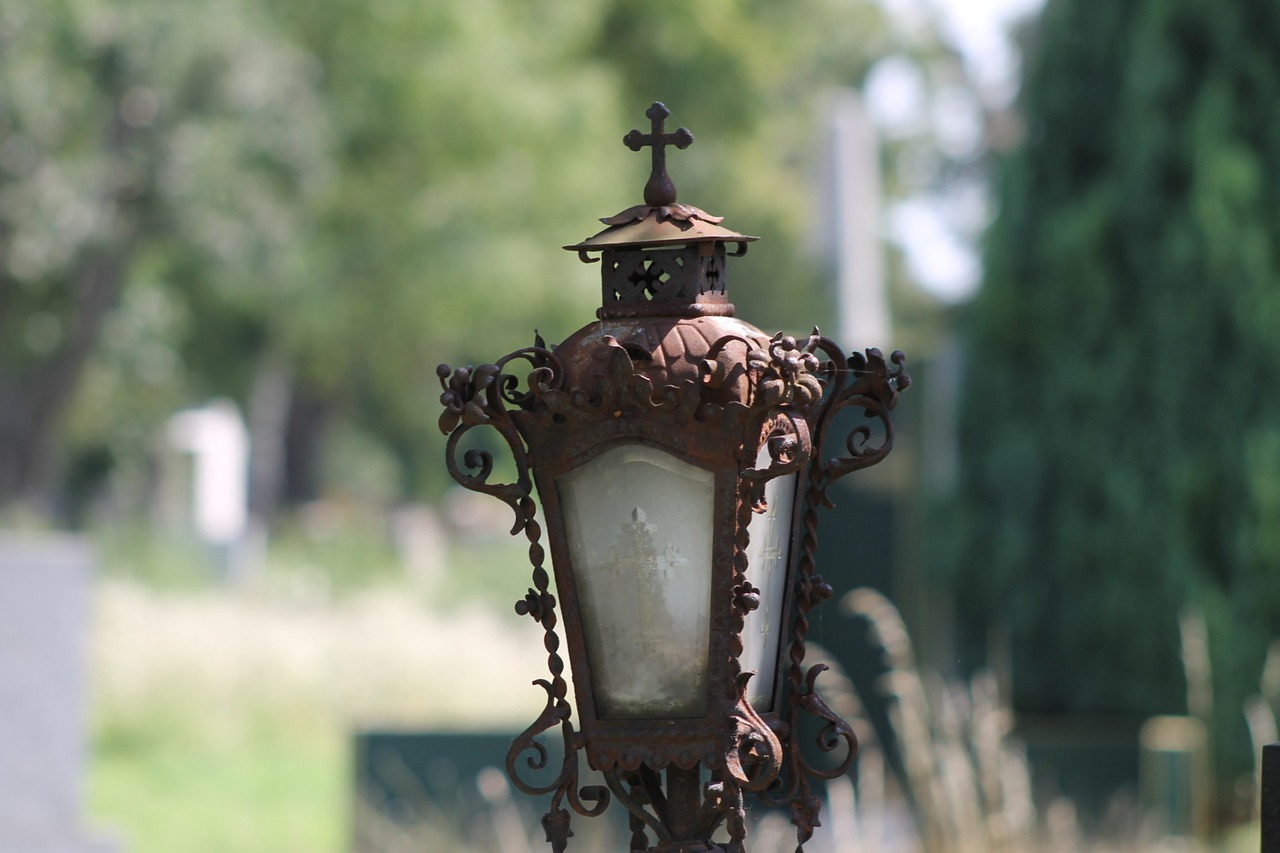 cemetery grave lantern free photo