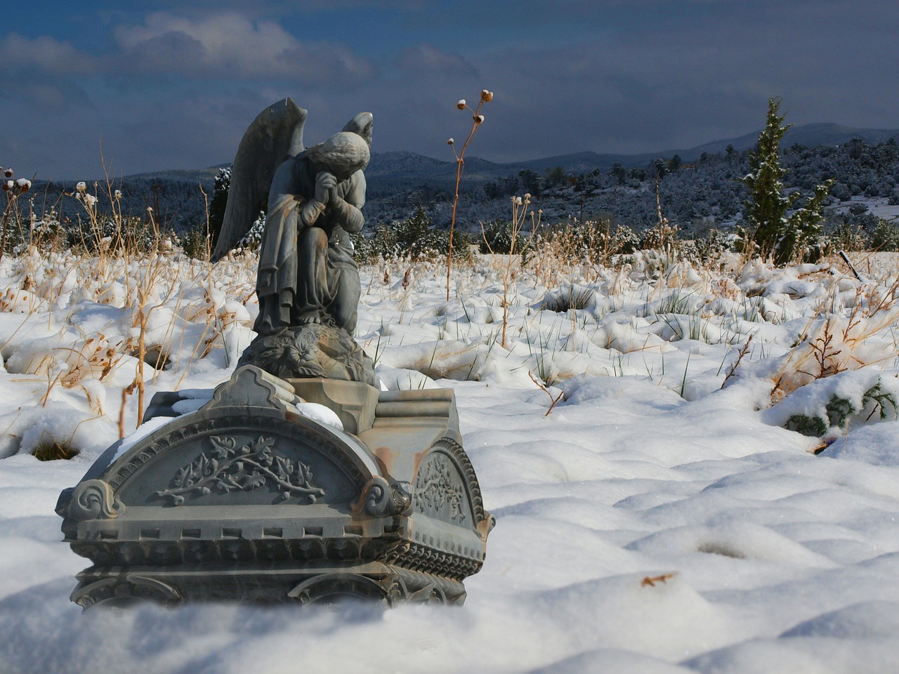 cemetery graveyard tombstones free photo