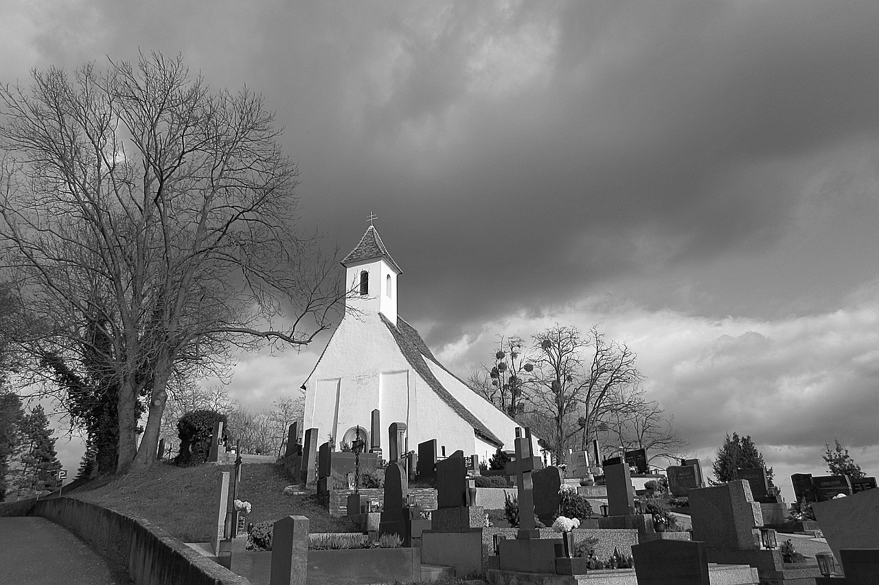 cemetery church graves free photo