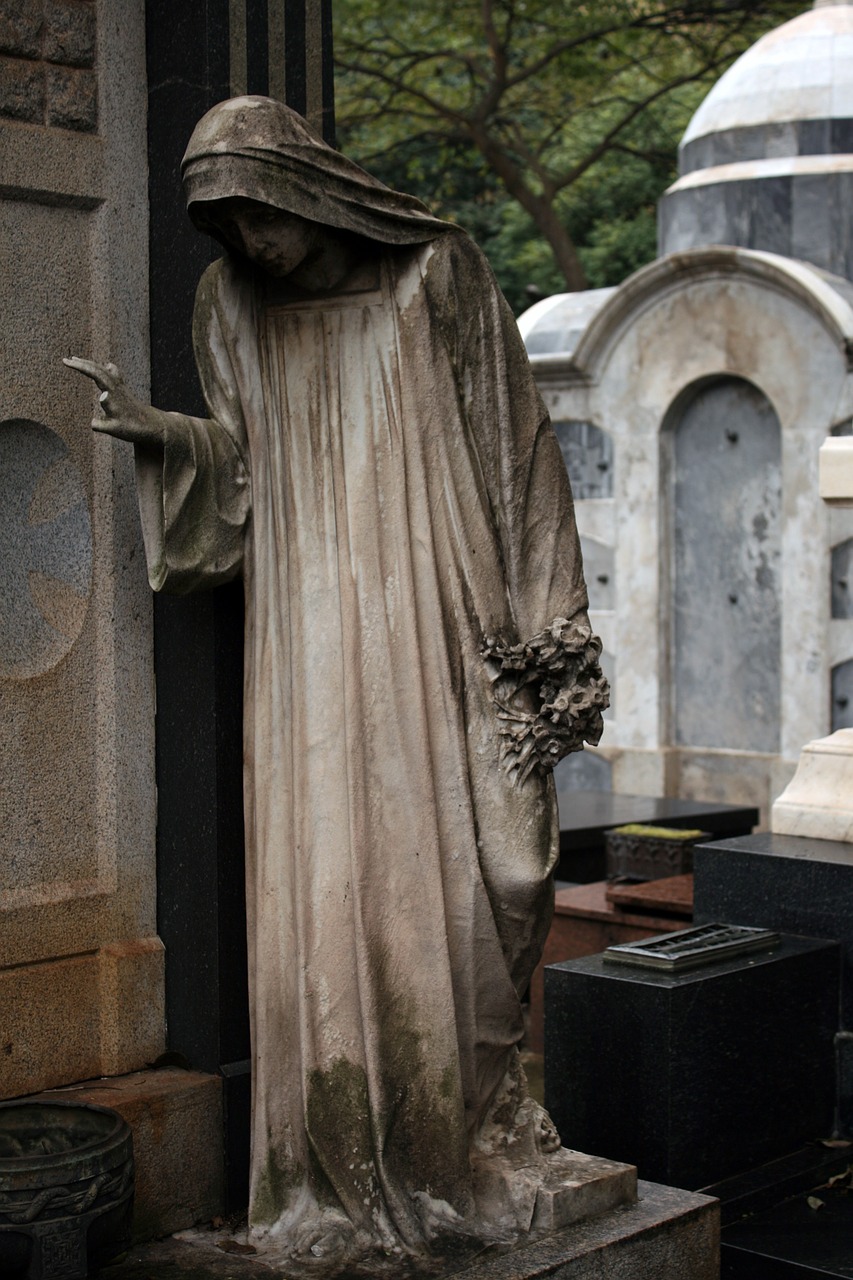 cemetery tomb art sculptures free photo