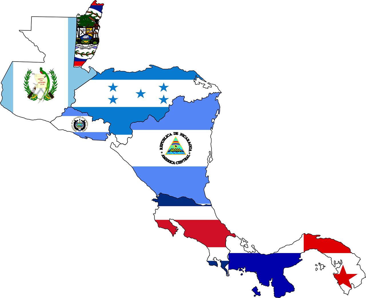 central america map flag free photo