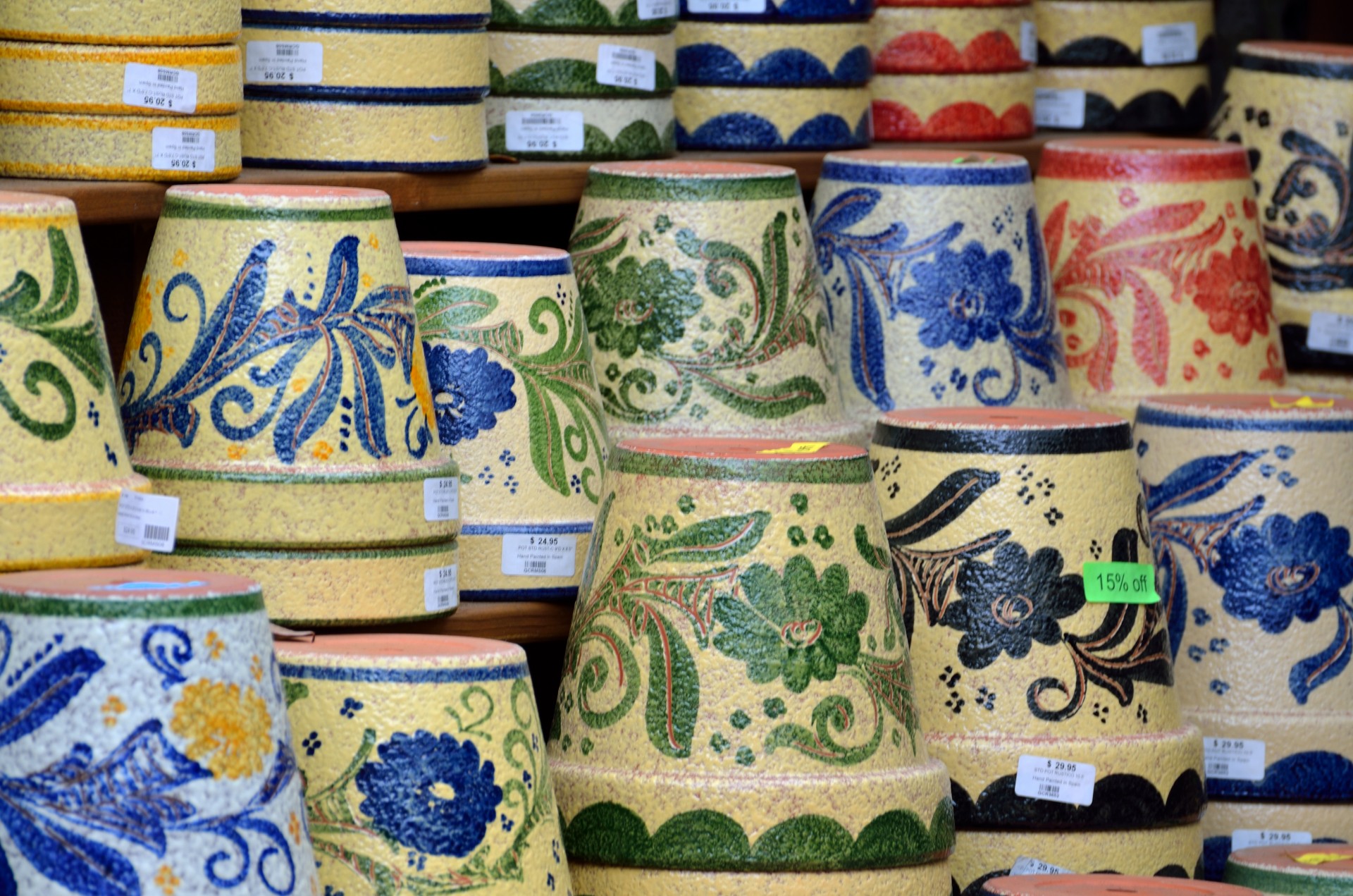 colorful ceramic pots free photo