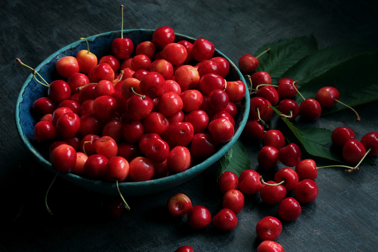 ceramics fruit cherries free photo