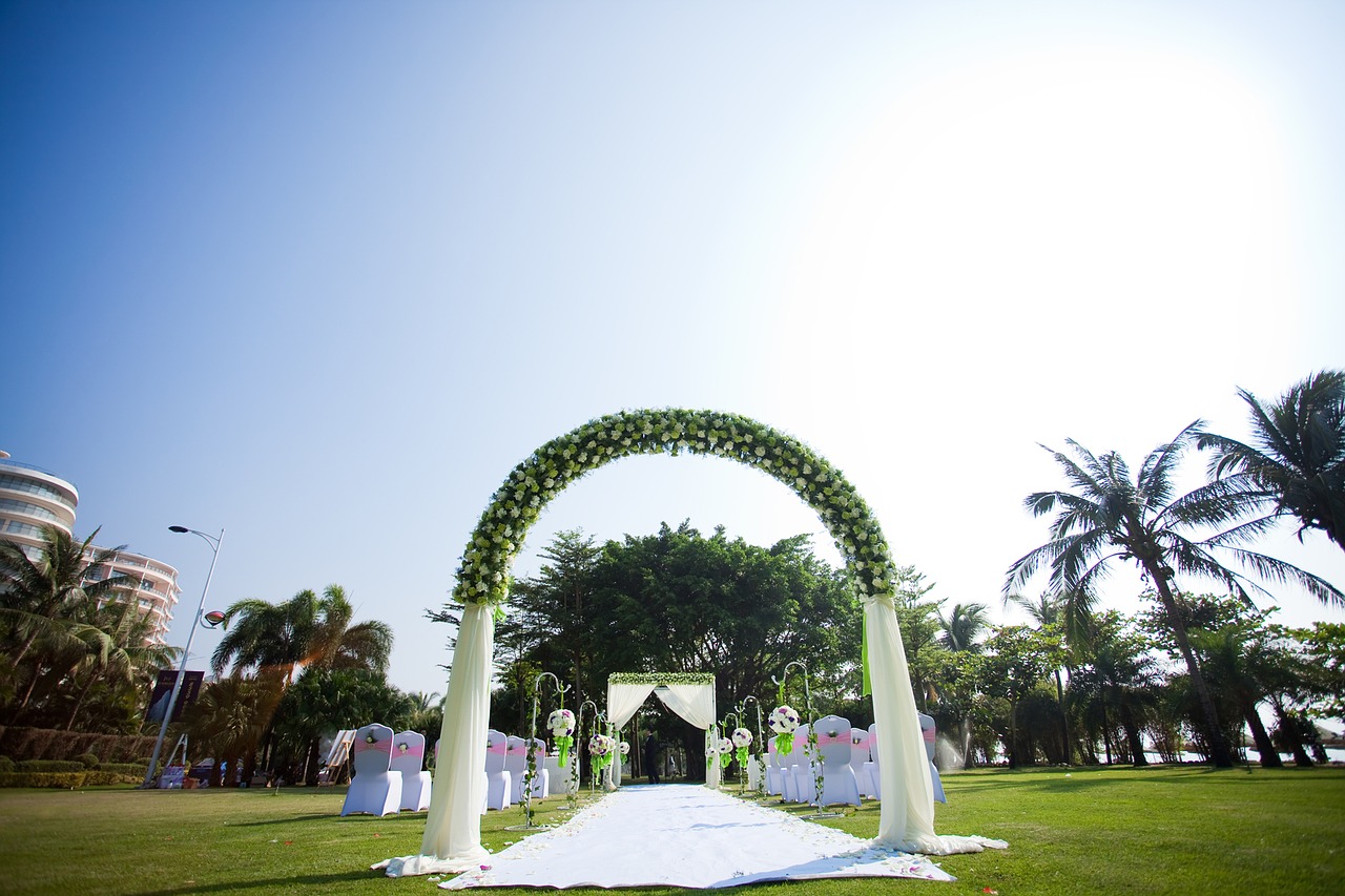 ceremony pavilion wedding white and green free photo