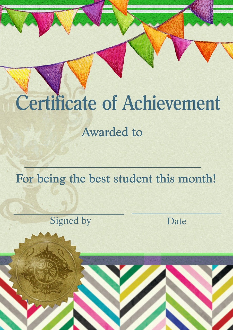 certificate template student free photo