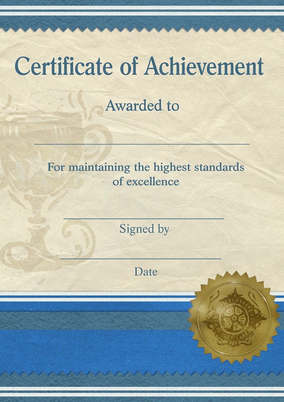 certificate achievement template free photo