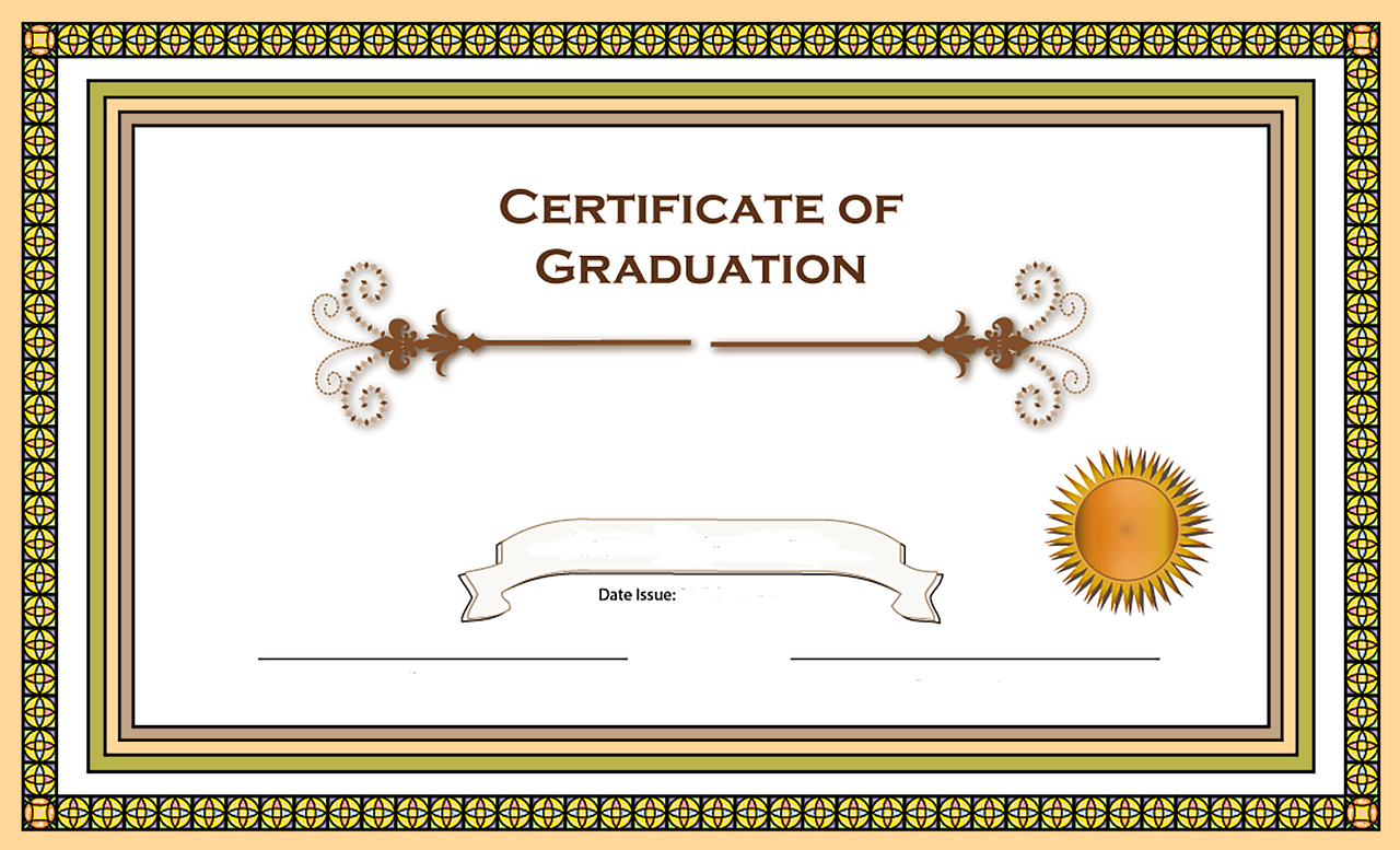 certificate graduation border free photo
