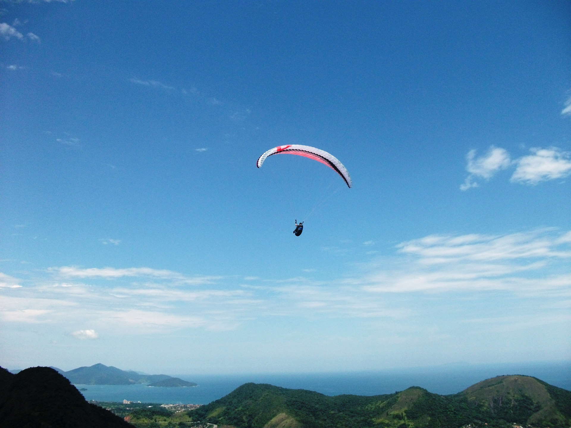 sky paragliding landscape free photo