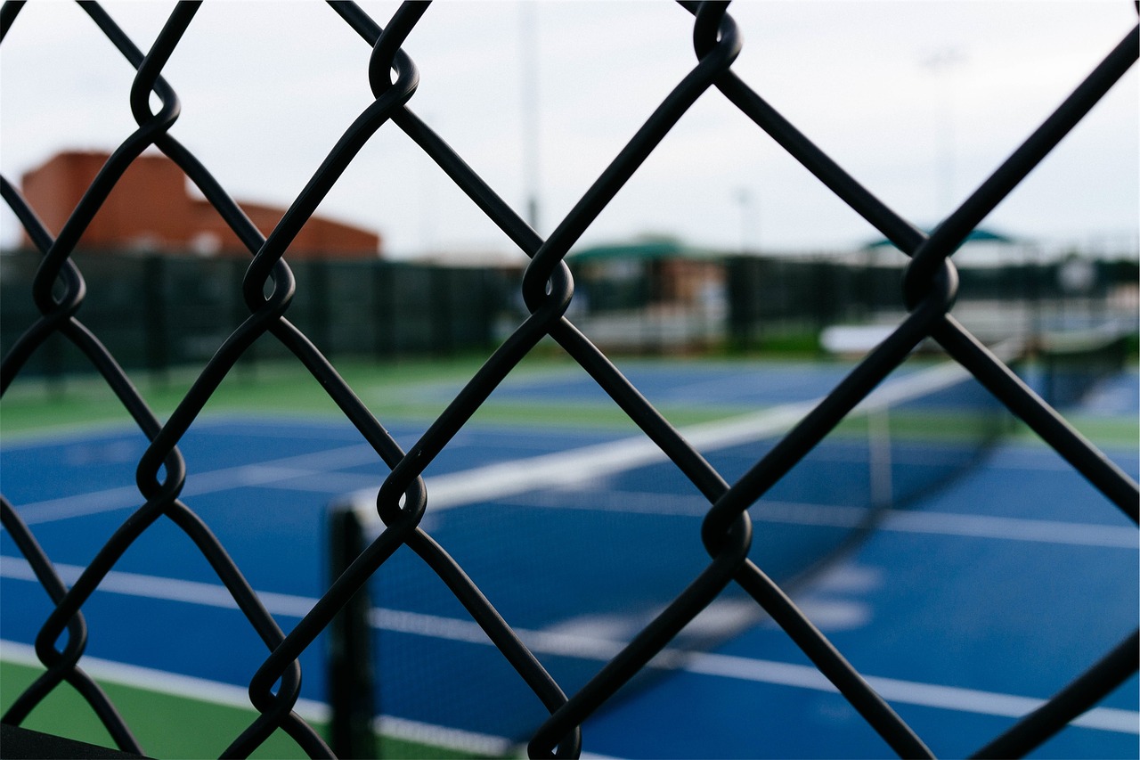 chainlink fence tennis free photo