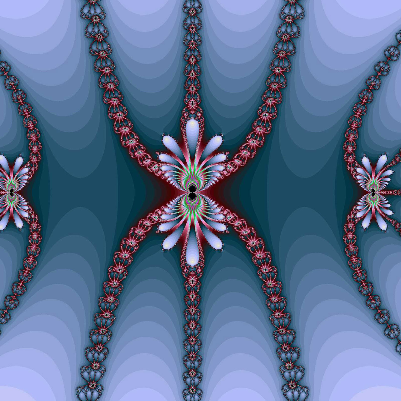 blue fractal chains on blue free photo