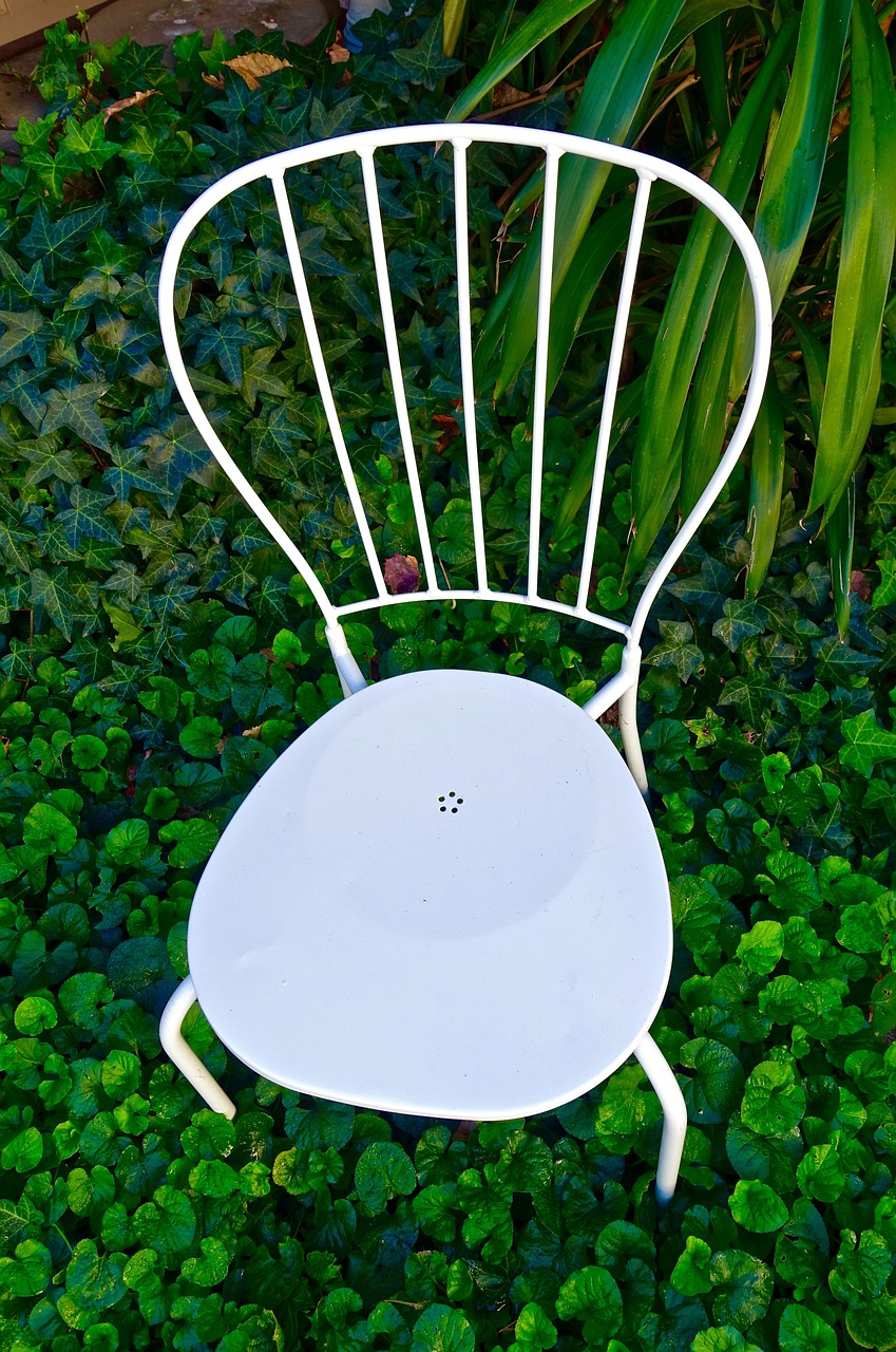 chair white garden free photo