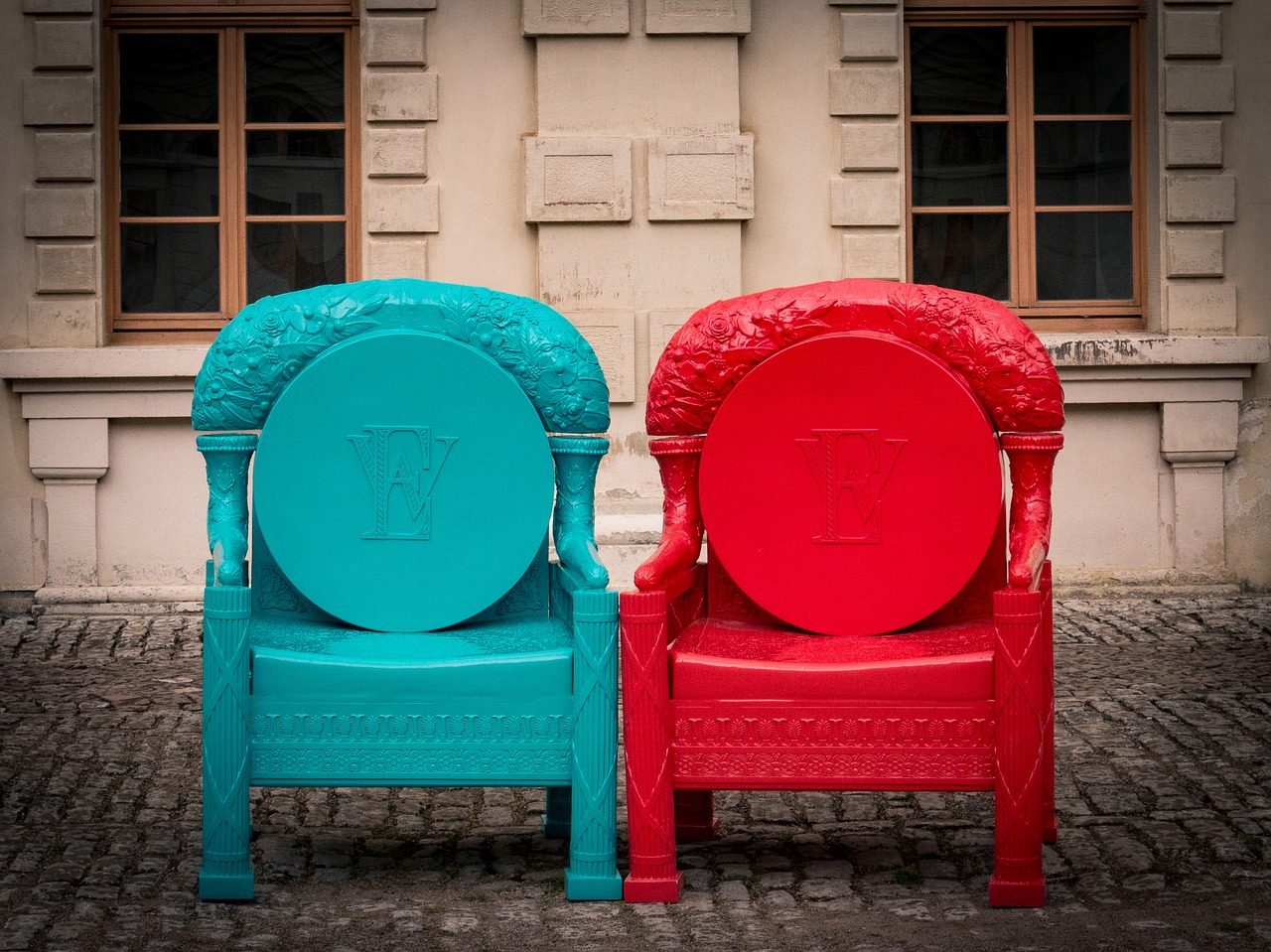 chair red turquoise free photo