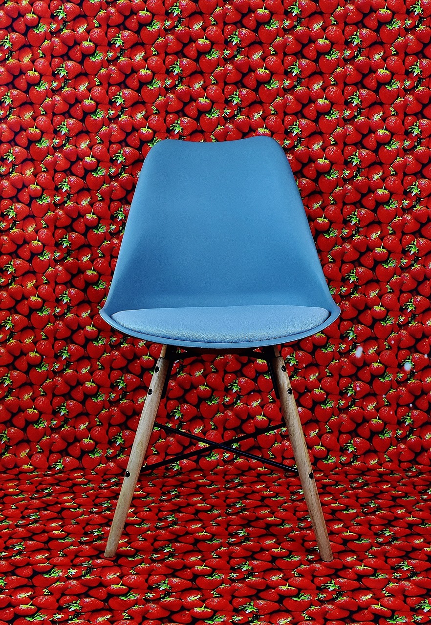 chair background modern strawberries free photo