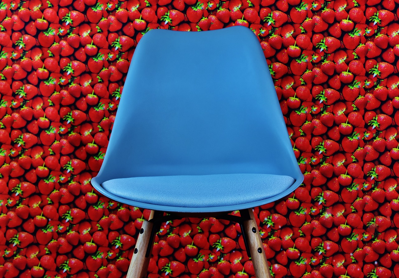 chair background modern strawberries free photo