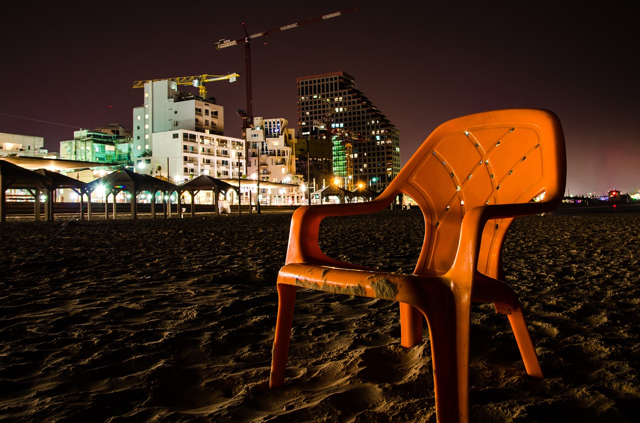 chair beach night free photo