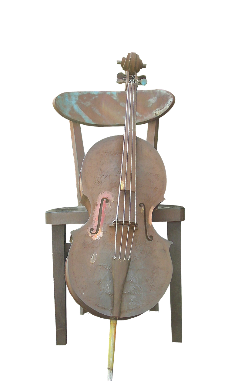 chair cello isolated free photo